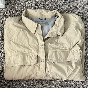 Eddie Bauer Safari Tan Outdoor button up